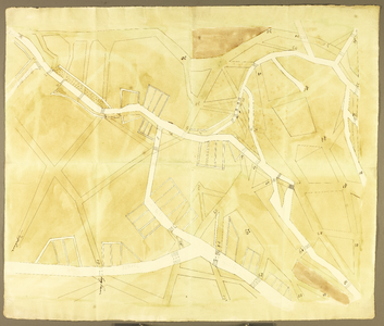176 Zonder titel Gestyleerd verloop van de Markelse Schipbeek vanaf de Duitse grens rechts onder (20) tot aan Buurse en ...