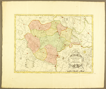 179 Ducatus Gelriae pars Tertia Quae est Comitatus Zutphaniensis Graafschap Zutphen, schoutambten gekleurd., 1771-01-01