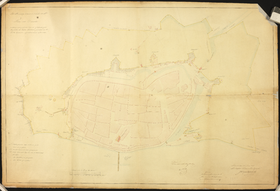 3581 Plan van Deventer waarop aangegeven zijn de afscheidingen tusschen de Rijks Militaire gronden en die welke ...
