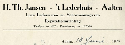 0043-0076 H.Th. Jansen 't Lederwarenhuis Luxe Lederwaren en Schoenenmagazijn Reparatie-inrichting
