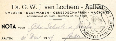 0043-0101 G.W.J. van Lochem Smederij - IJzerwaren - Gereedschappen - Machines