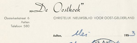 0043-0121 'De Oosthoek' Christelijk nieuwsblad voor Oost-Gelderland