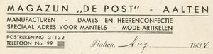 0043-0124 Magazijn De Post Manufacturen - Dames- en Heerenconfectie Speciaal adres voor mantels - Mode-artikelen