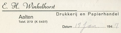 0043-0144 E.H. Winkelhorst Drukkerij en Papierhandel