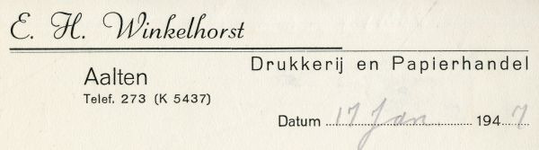 0043-0144 E.H. Winkelhorst Drukkerij en Papierhandel
