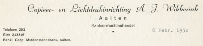 0043-0149 Copieer- en Lichtdrukinrichting A.J. Wikkerink Kantoormachinehandel