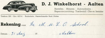 0043-0158 D.J. Winkelhorst Rijwielen - Motoren - Automobielen Reparatie-inrichting - Taxibedrijf - Olie- en benzine