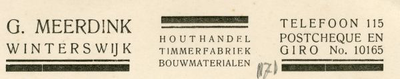 0043-0171 G. Meerdink Houthandel Timmerfabriek Bouwmaterialen