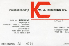 0043-0283 Installatiebedrijs W.A. Kemkens B.V.