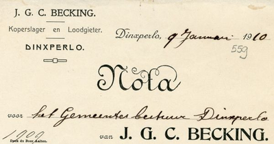 0043-0559 J.G.C. Becking Koperslager en Loodgieter