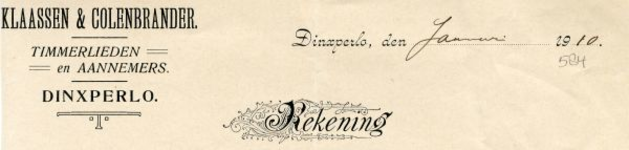 0043-0584 Klaassen & Colenbrander Timmerlieden en Aannemers