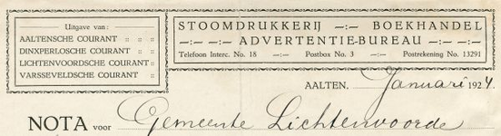 0043-0618 Firma Gebr. De Boer Stoomdrukkerij - Boekhandel - Advertentiebureau