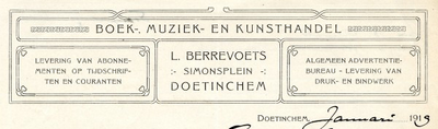 0043-0869 L. Berrevoete Boek-, Muziek- en Kunsthandel