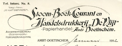 0043-0941 Stoom- Boek- Courant en Handelsdrukkerij De Vlijt Papierhandel