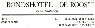 0043-1116 Bondshotel de Roos (W.R. Gademan)