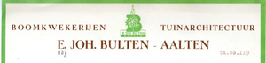 0043-1137 Boomkwekerijen Tuinarchitectuur E. Joh. Bulten