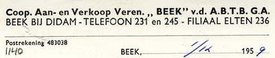 0043-1140 Coop. Aan- en Verkoop Vereniging Beek van de A.B.T.B. G.A., filiaal Elten 236