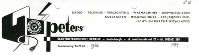 0043-1154 Peters Radio - Televisie - Verlichting - Wasmachines - Diepvrieskisten - Koelkasten - Melkmachines - ...