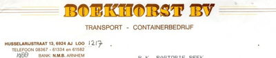 0043-1217 Boekhorst B.V. Transport - Containerbedrijf