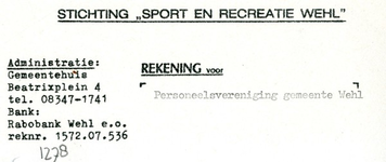 0043-1278 Stichting Sport en Recreatie Wehl 