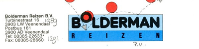 0043-1291 Bolderman Reizen