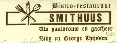 0043-1335 Bistro-restaurand Smithuus Lidy en George Thijssen