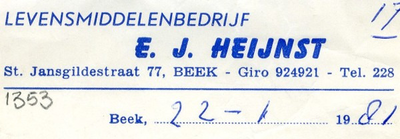 0043-1353 Levensmiddelenbedrijf E.J. Heinst