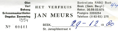0043-1354 Jan Meurs Het Verfhuis Glas Verf Behand Schooonmaakartikelen Degalux zonwering