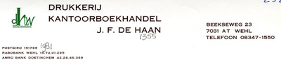 0043-1355 Drukkerij Kantoorboekhandel J.F. de Haan