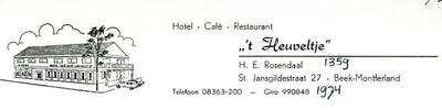 0043-1359 Hotel - Café - Restaurant 't Heuveltje H.E. Rosendaal