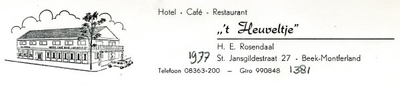 0043-1381 Hotel-Café-Restaurand t Heuveltje (H.E. Rozendaal)