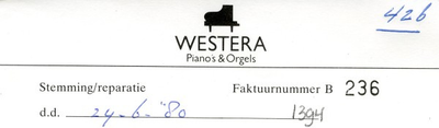 0043-1394 Westera Piano's & Orgels