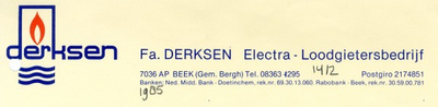 0043-1412 Fa. Derksen Electra - Loodgietersbedrijf