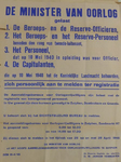 1097 Openbare kennisgeving uitgaande van D.W. Jansen Venneboer, reserve-kapitein der Infanterie, namens de Minister van ...