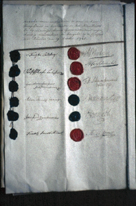 32-1-6 Eindpagina van een gezegeld en ondertekend protocol uit 1765