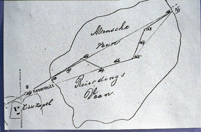 4-4-18 Kaart van het grensgeschil in 1732 bij Reyerdingsvenn