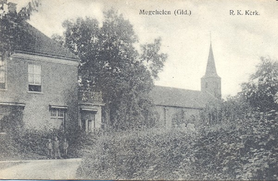 1146 Foto van de kerk van de St. Martinusparochie van Megchelen (waterstaatskerk) met pastorie aan de Pastoor ...