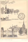 008 Van boven naar beneden: Gereformeerde kerk aan de Zonnebrink; tegenover de gereformeerde kerk gelegen kunstwerk ...