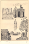 016 Oorlogsmonumenten: plaquette en beeld voor Tante Riek Kuipers-Rietberg door Gerrit Bolhuis (boven); Aan de ...