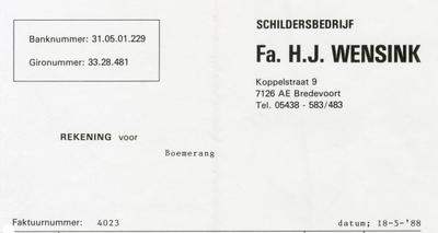 0684-1192 Schildersbedrijf Fa. H.J. Wensink