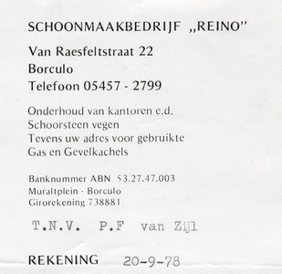 0684-1280 Schoonmaakbedrijf Reino Onderhoud van kantoren e.d. Schoorsteen vegen Tevens uw adres voor gebruikte Gas en ...