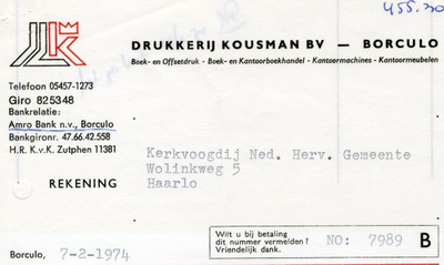 0684-1292 Drukkerij Kousman B.V. Boek- en Offsetdruk Boek- en kantoorhandel Kantoormachines Kantoormeubelen