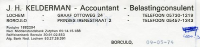 0684-1295 J.H. Kelderman - Accountant - Belastingconsulent