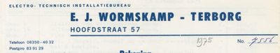 0684-1595 E.J. Wormskamp Electro - Technisch installatiebureau