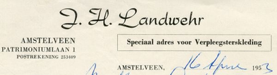 0684-2759 J.H. Landwehr Speciaal adres voor Verpleegsterskleding