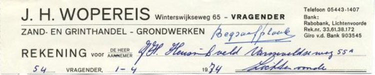 00587 J.H. Wopereis. Zand- en grindhandel, grondwerken