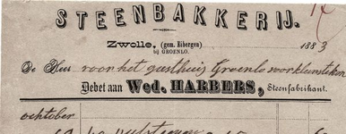 00899 Wed. Harbers, steenfabrikant. Steenbakkerij