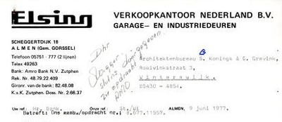 02925 Elsing, verkoopkantoor Nederland b.v., garage- en industriedeuren