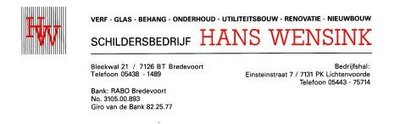 03039 Schildersbedrijf Hans Wensink