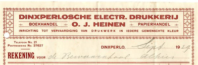 0849-03415 O.J. Heinen, Dinxperlosche electr. drukkerij, boekhandel, papierhandel